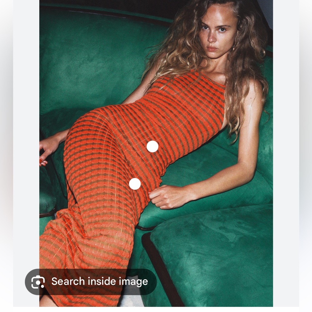 Zara long jacquard halter dress